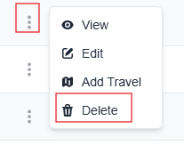 More options menu with the delete option highlighted