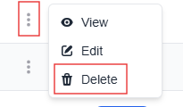 More options menu with the delete option highlighted