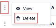 More options menu with the delete option highlighted