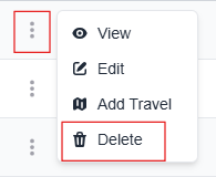 More options menu with the Delete option highlighted