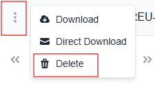 More options menu with the delete option highlighted