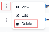 More options menu with the Delete option highlighted 