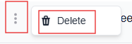 More options menu with the delete option highlighted