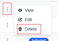 More options menu with the Delete option highligted