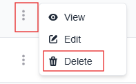 More options menu with the delete option highlighted